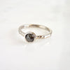 Bezel Black Diamond Engagement Ring - Unique Black Diamond Ring