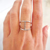 Criss Cross White Gold Ring - Right Hand Gold Ring