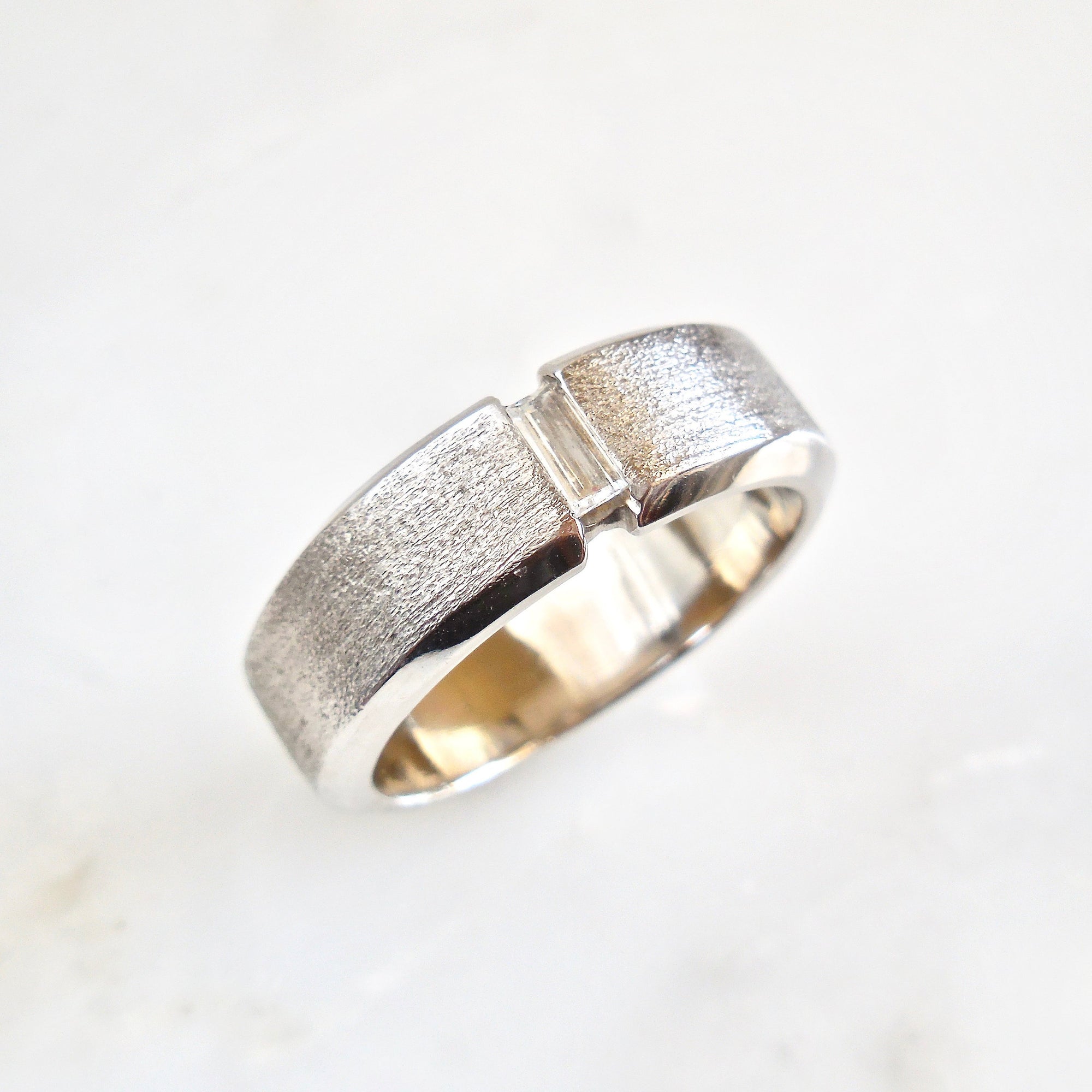 Diamond chevron nesting ring , side wedding band - Diamond Dust 2