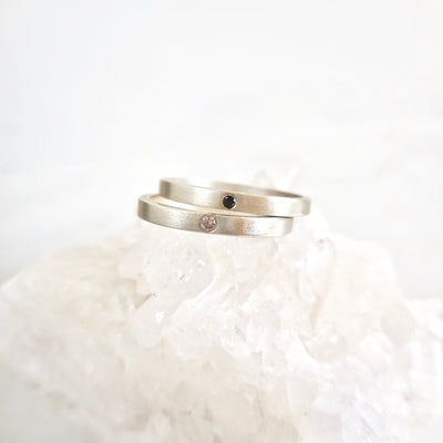 Sterling Silver Diamond Bands