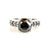 2 carat Black Diamond Engagement Ring - Round Black Diamond 14k White Gold Ring,