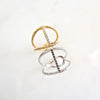 Criss Cross Yellow Gold Ring - 14k Yellow Gold Diamond Ring