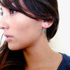 Women's Raw Emerald Drop Earrings 14k Gold