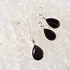Pear Cut Black Onyx Drop Earrings
