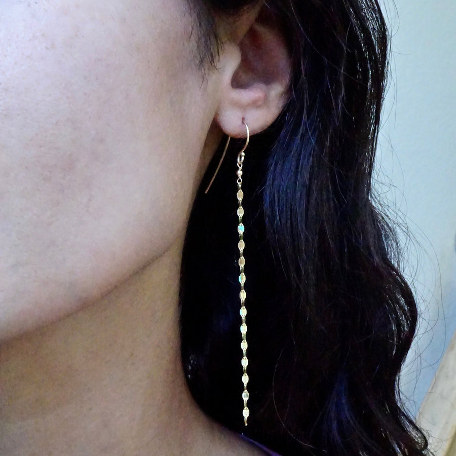 Gold Chain Earrings - Sparkly Chain Tassel Earrings - Gold Tassel Earrings