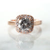 Gray Diamond Halo Engagement Ring