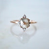 Peach Salt and Pepper Diamond Ring