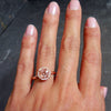 Morganite Diamond Halo Engagement Ring
